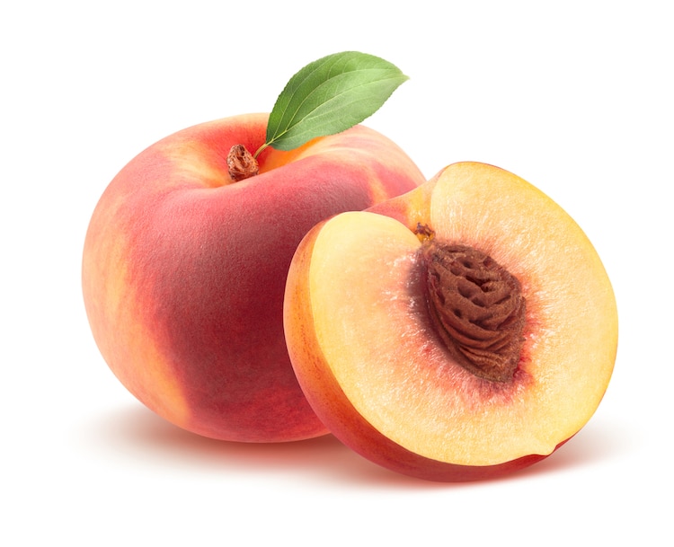 Peach Cut in Half with Pit